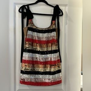 NWT/ Stripped sequin party dress SMALL / NBD